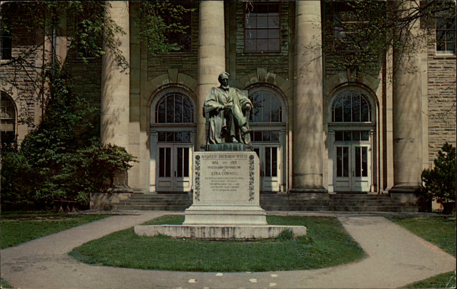 Cornell University Ithaca New York Andrew Dickson White statue ~ 1960s